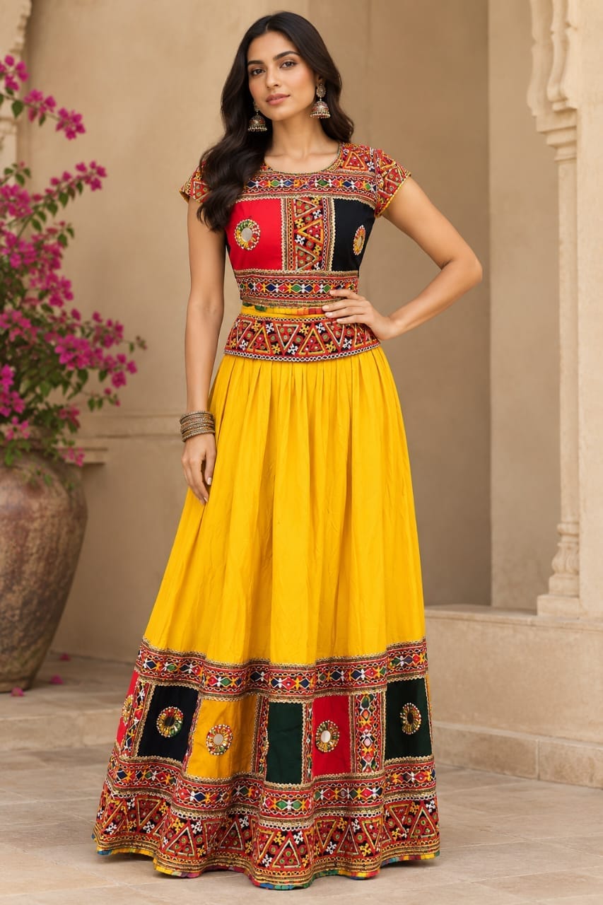 VyoJin Sunshine Yellow Bandhani Chaniya Choli